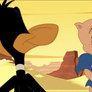 Porky Pig naked in the desert