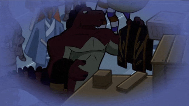 Dinos finding some clothes [GIF]