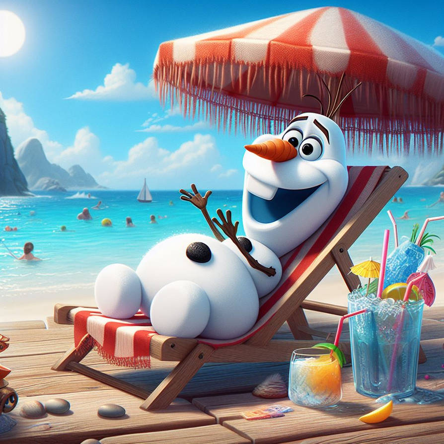 Olaf at the Beach by Darth19 on DeviantArt