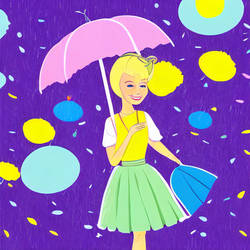 A girl in the rain - DreamUp Creation