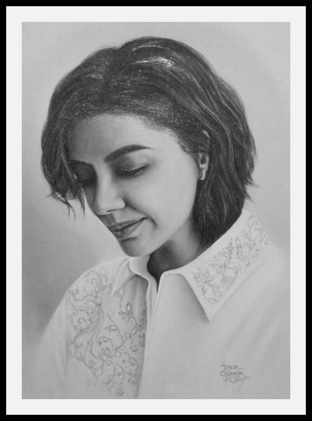 gambar wajah hitam putih Sketsa putih ukuran 3r 10r 12r cetak serbi