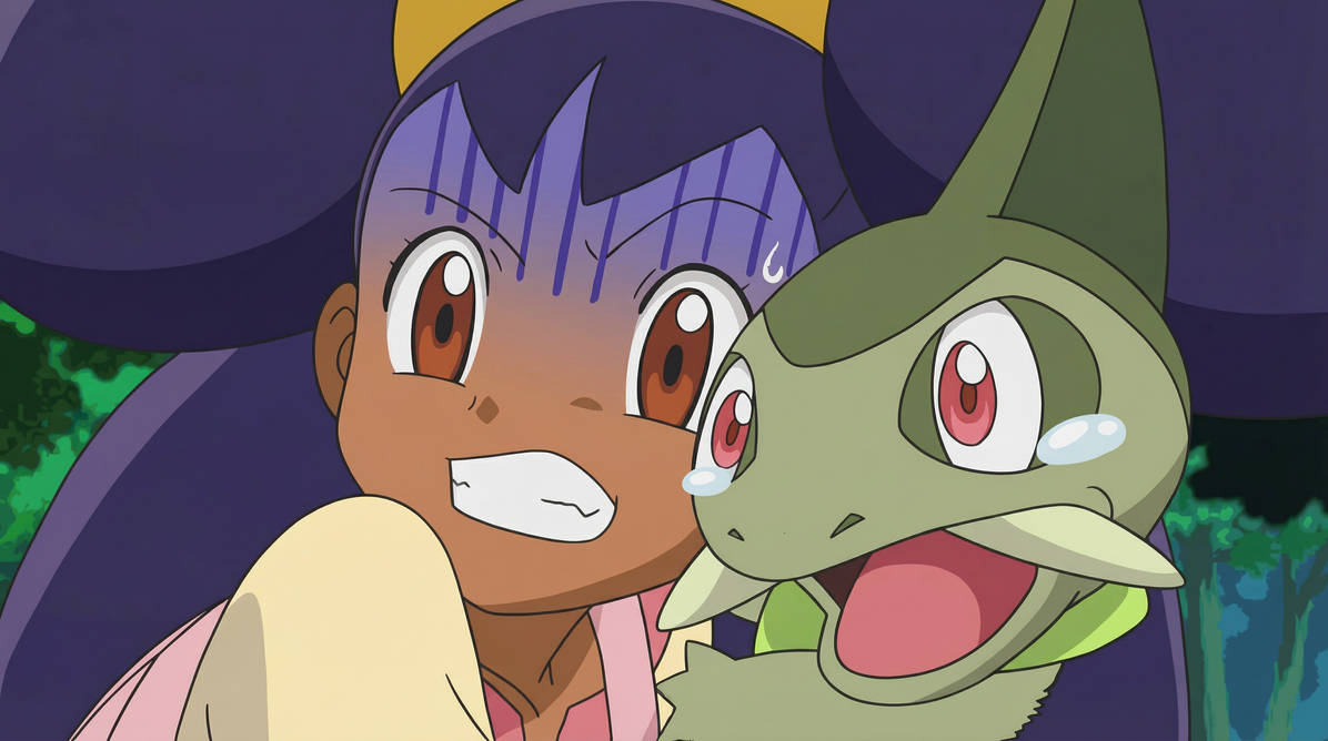 Axew Flower Iris and Axew scared (screenshot) by FlowerP23 on DeviantArt
