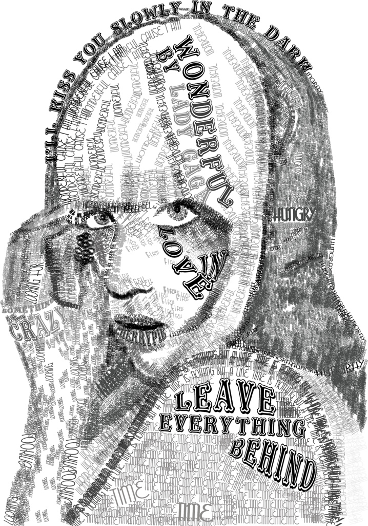 Lady Gaga Typographic Portrait