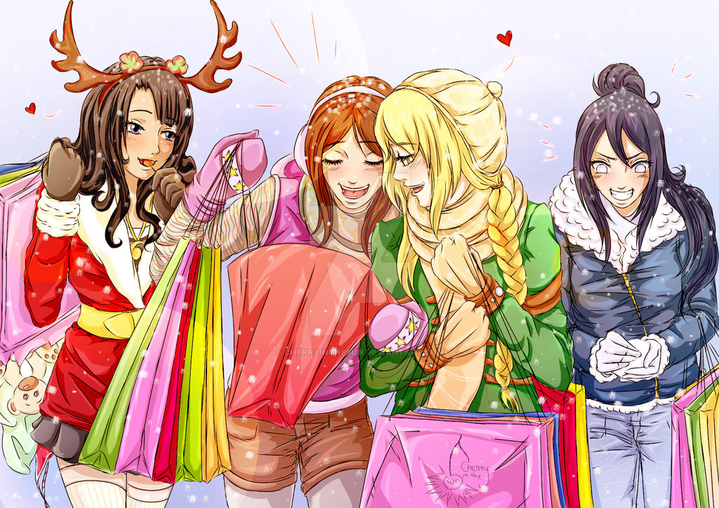 commission - christmas shopping with friends