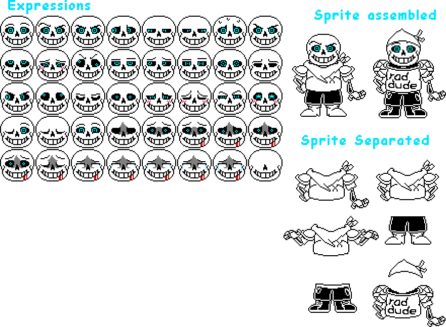 Undertale Sans battle sprite sheet by flambeworm370 on DeviantArt