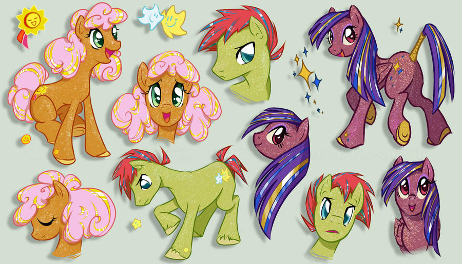 Sparkle Ponies - Sunspot, Star Dancer and Twinkler by lirale