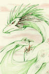 Green dragon - Sketch commission example A by lirale