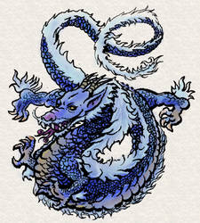 Dragon de la suerte azul