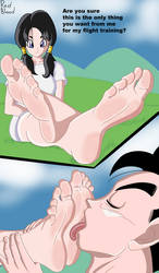 Gohan licking videl's feet