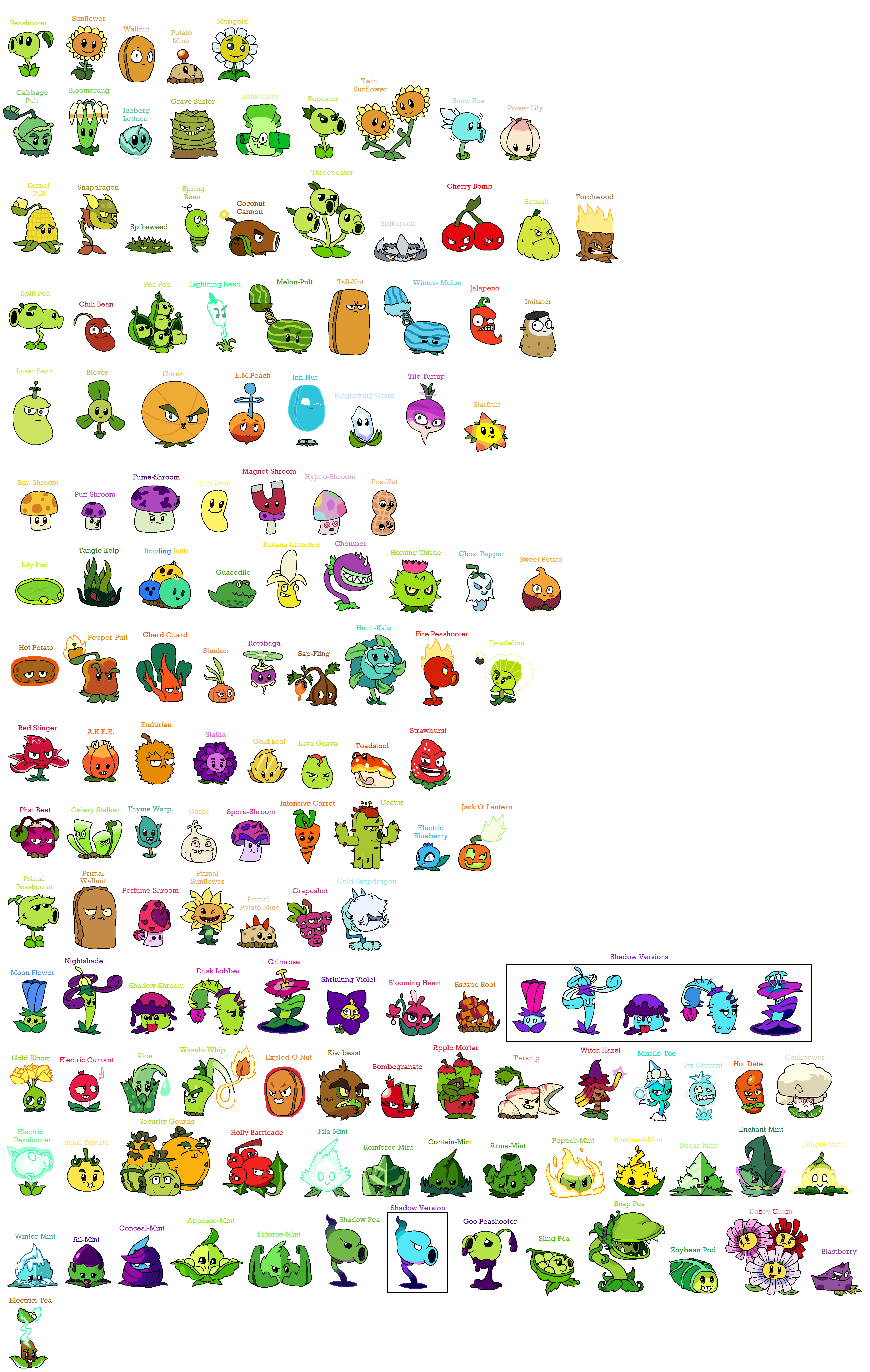 plants vs zombies names