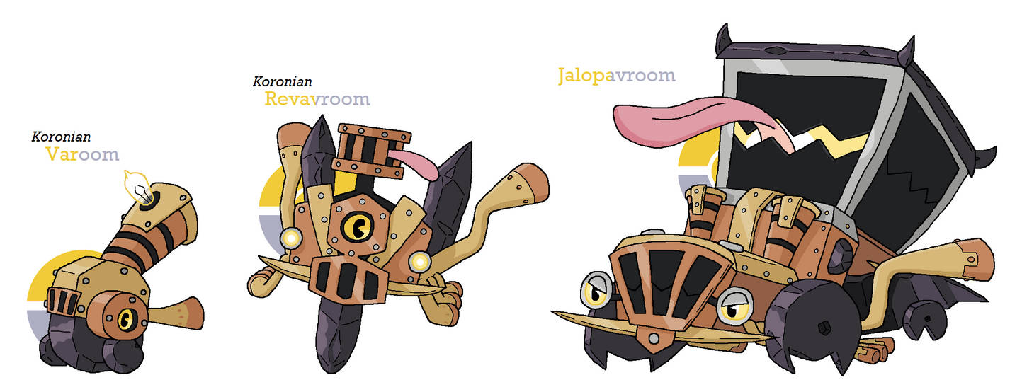 Pokemon Koronia - Varoom Line by Fistipuffs on DeviantArt