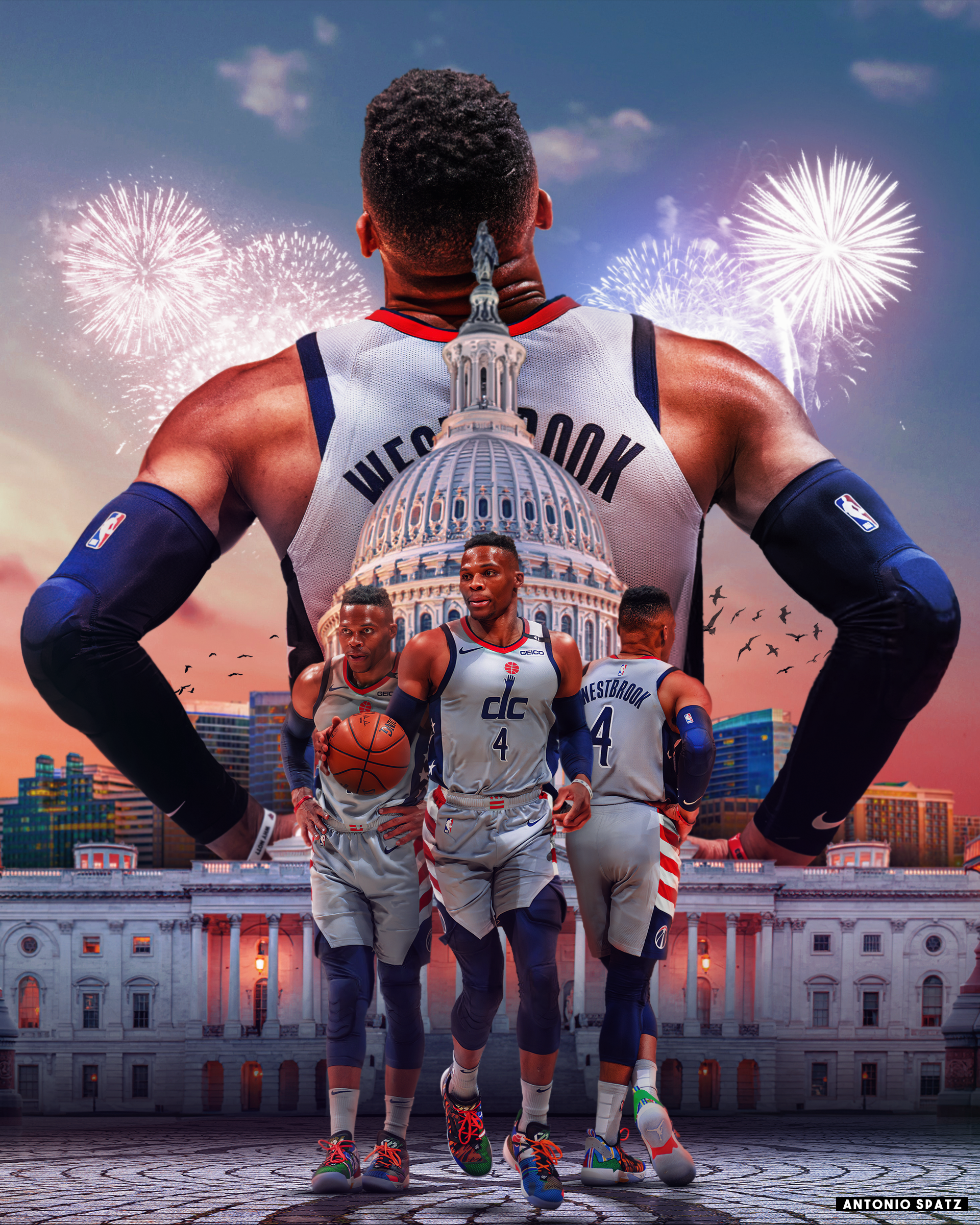 Russell Westbrook Retro NBA Wallpaper by skythlee on DeviantArt