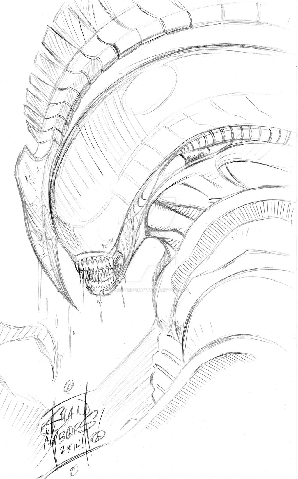 H.R. Giger Alien sketch by Shannyeight on DeviantArt