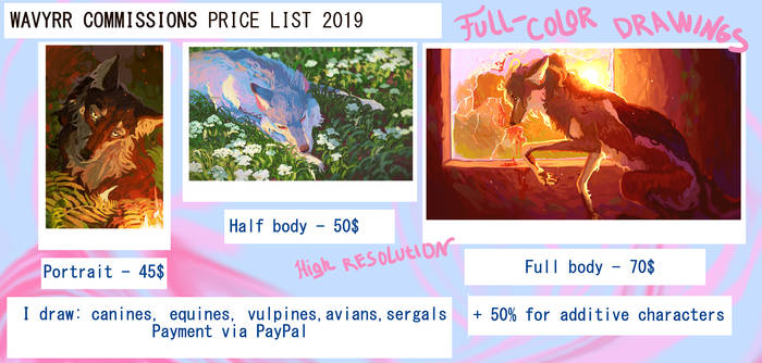 MY PRICE LIST 2019