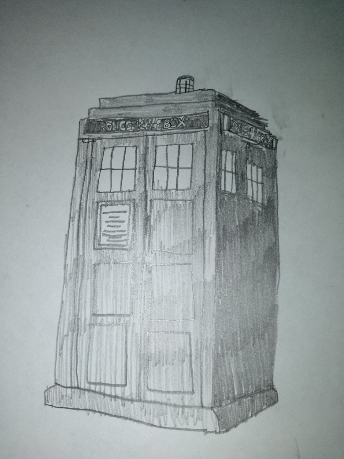 Tardis Drawing First TARDIS Drawing by DocBuffFlash82 on DeviantArt
