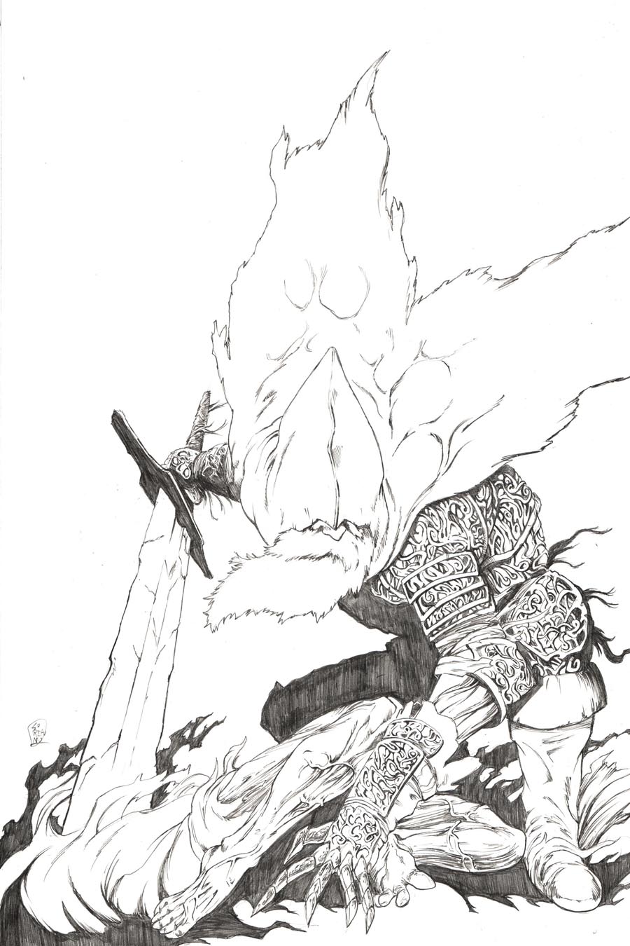 Slave Knight Gael (pencils)