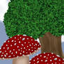 Mushroom Landscape Drawing