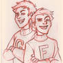 #Harry Potter. #sketches. Fred and George