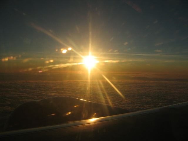 Plane view sunset