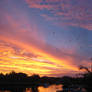 Sunset over canal