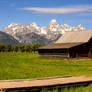 The Old Wooden Structure and Tetons Mountains 6