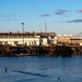 Sunset Light Hitting the Boston Habor Pier