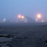 Engulfed, Beach Buildings/Lights In Early Morning