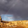 On Road to Monsoon Rain Bands/Rainbow Over Rock