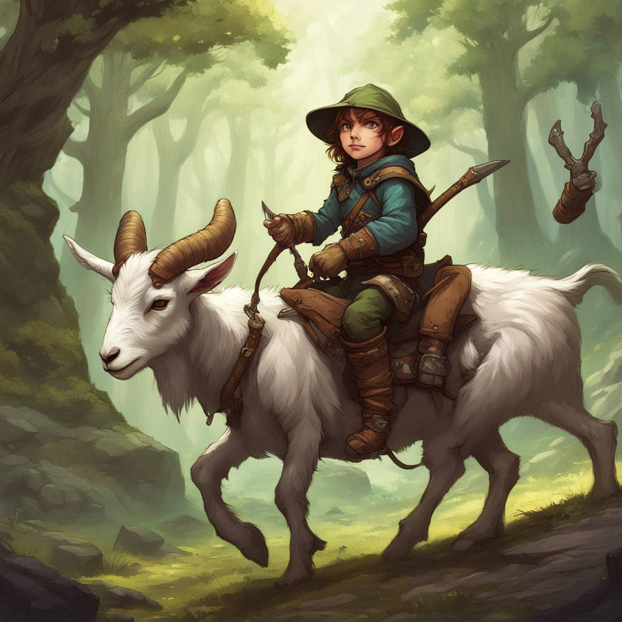 Halfling Ranger Riding On A Goat by Reaperslog101 on DeviantArt