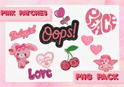 Pink Patches PNG Pack