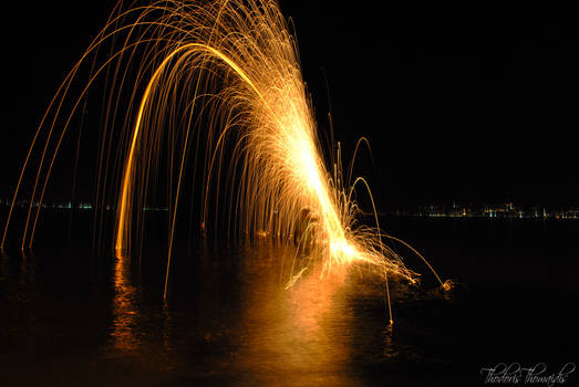 Steel Wool Spinning in the Sea