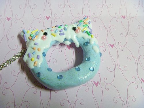 Custom Blue Kitty Doughnut