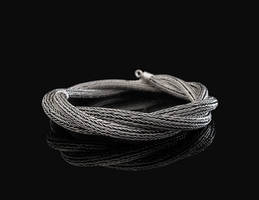 Viking knit , silver wire