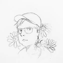 Patrick Stump with daisies