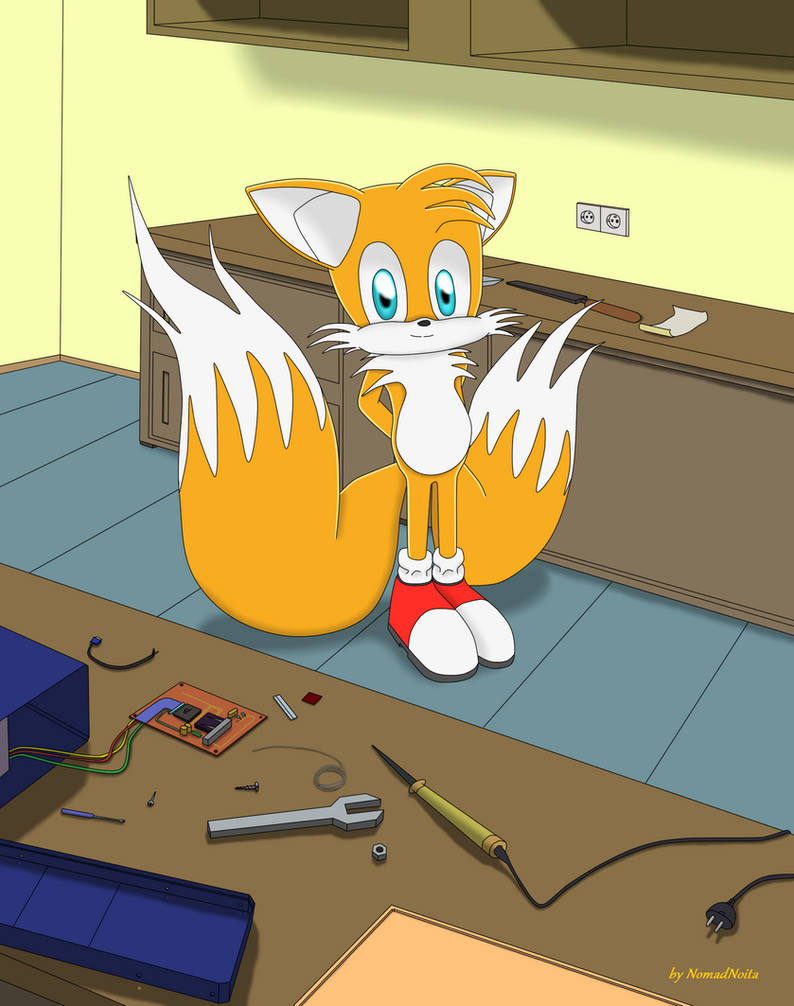 Tails Work Machine Tails in seiner werkstatt by NomadNoita on DeviantArt
