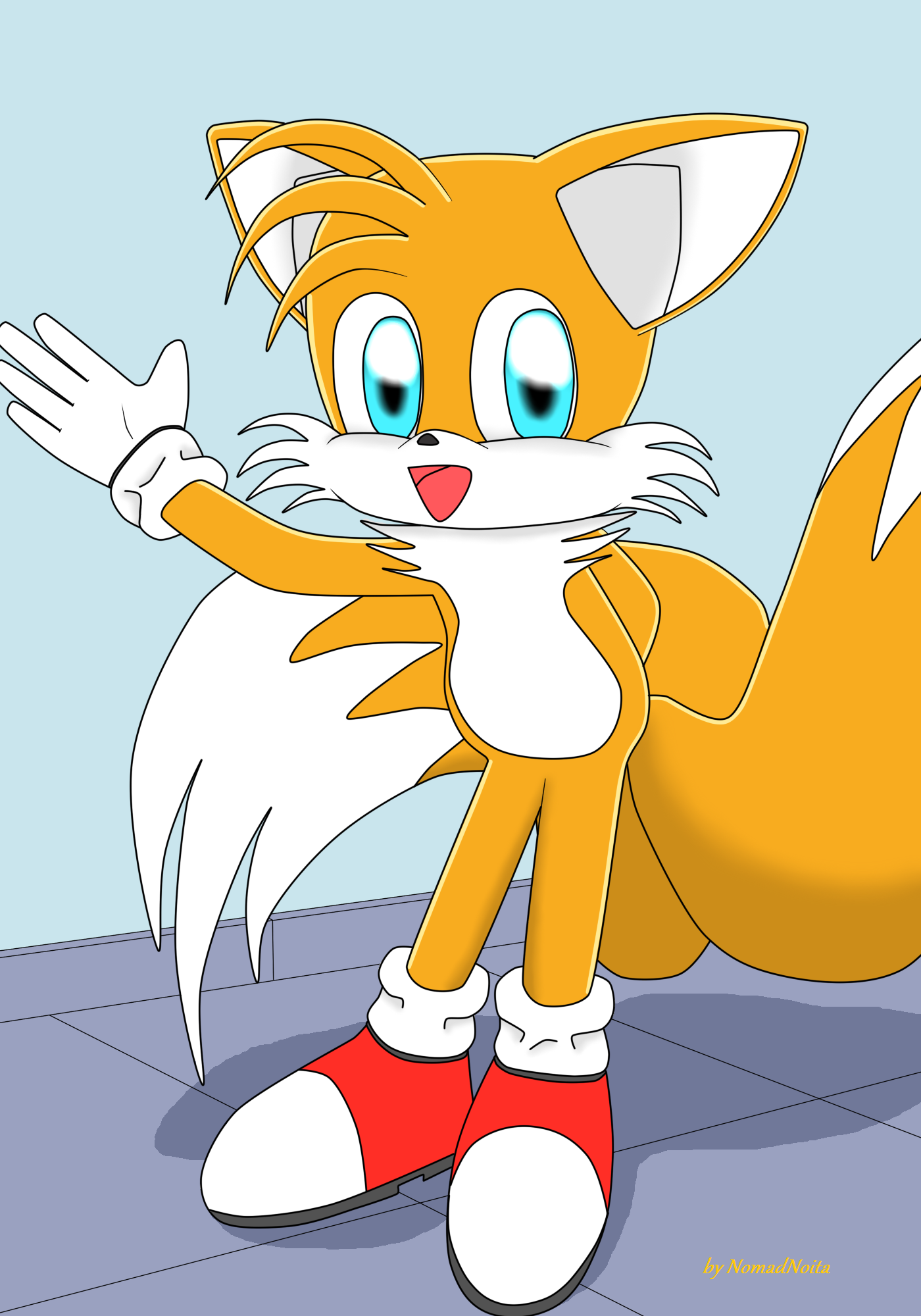 Tails winkt