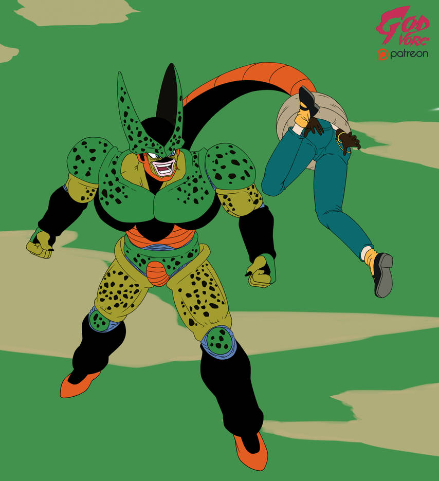 Cell absorbing Android 18 - Lineart by godvore on DeviantArt