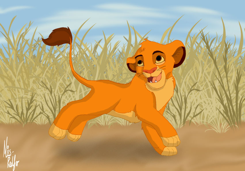Simba Chasing Simba running by miss-redfur on DeviantArt