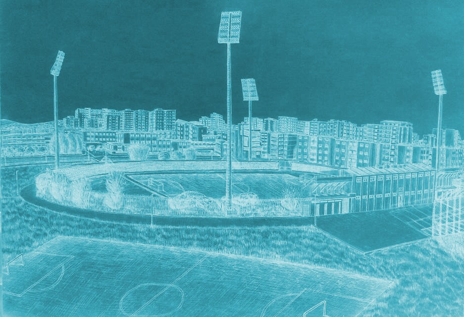 Drawing - Panorama Of The City Stadium (06)