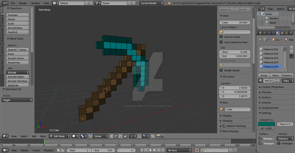 Minecraft Pickaxe by George-the-1st on DeviantArt