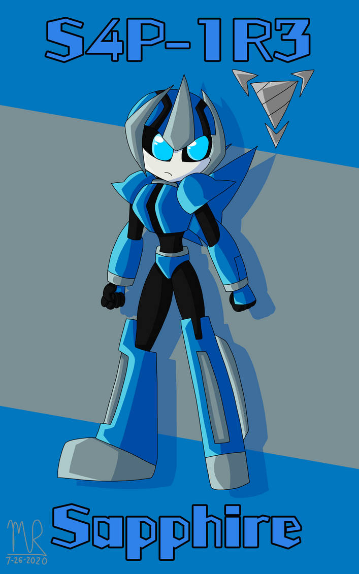 Bionic Bot S4P-1R3, Codename: Sapphire by PrimalKnight on DeviantArt