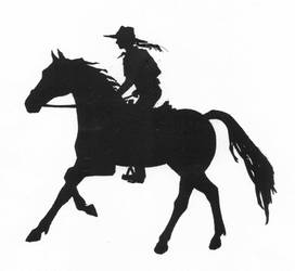 Silhouette of Girl Riding Horse