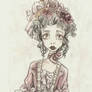 Rococo watercolor drawing\ painting