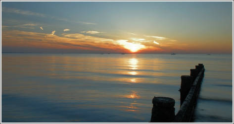 Sunset on Whitstable beach 1