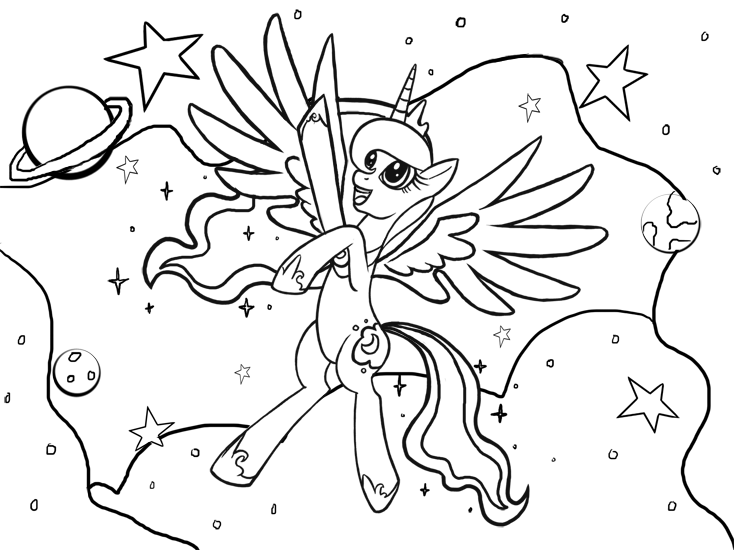 Princess Luna coloring page by KamiraCeeker on DeviantArt