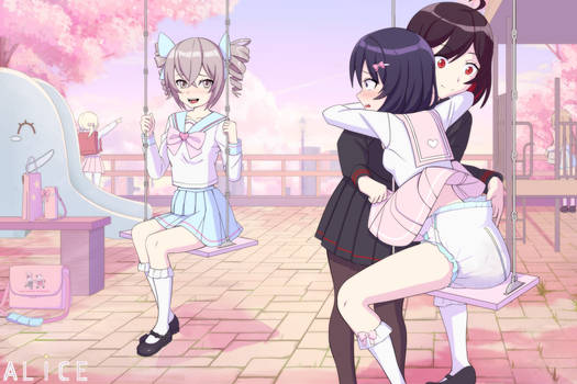 Seele, Bronya, Veliona in the park