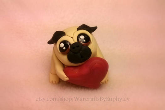 Polymer Clay Valentine Pug