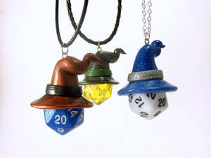 D20 Necklaces with Wizard Hats