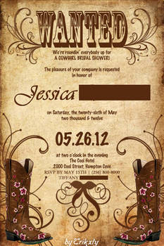 Cowgirl Bridal Invitation