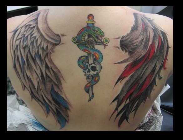 Good and Evil Sparrows Tattoo by enokisoju on DeviantArt Good and Evil Sparrows Tattoo by enokisoju on DeviantArt